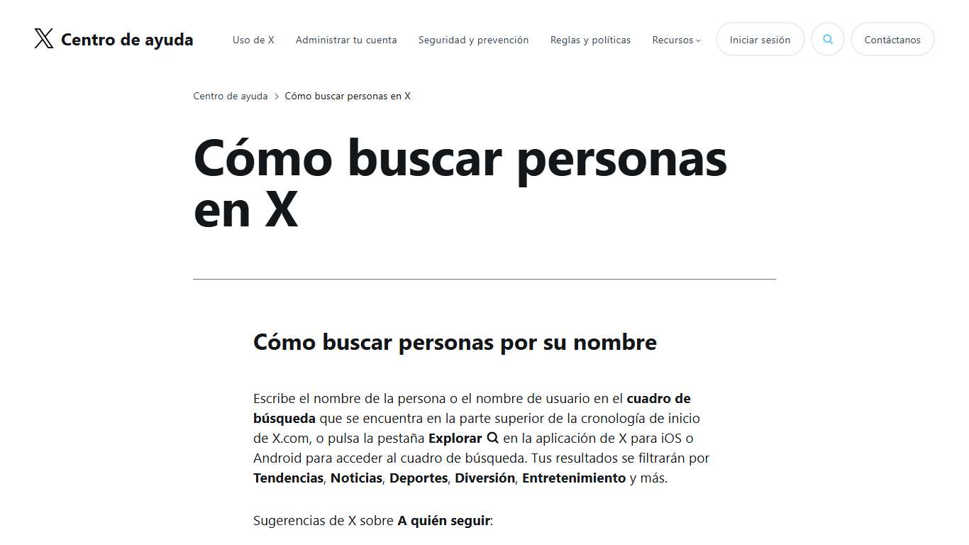 Cómo buscar personas en X
